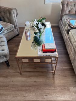 Gold & Mirrored Glass Coffee Table – $300 OBO