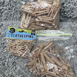 Wood Clothespins Wooden Laundry Clothes Pins Springs Clip 220 Pieces Art Crafts