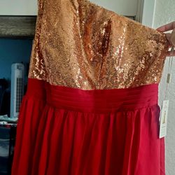 Red And Gold Prom Dress