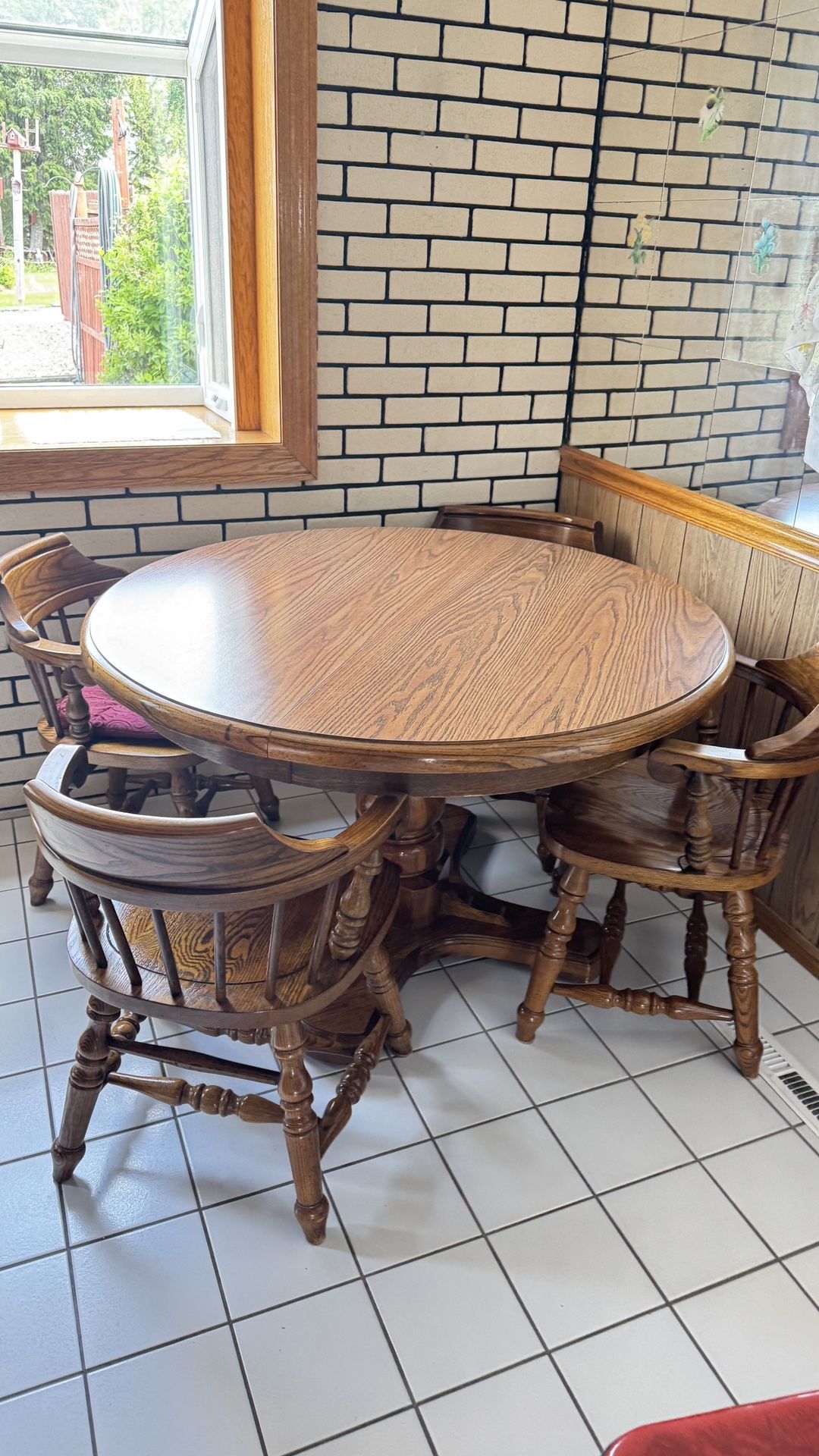 Solid Oak Dining Table + 4 Chairs – $350 Great Condition | Heavy, Durable Wood
