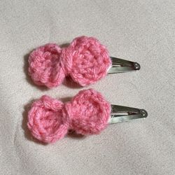 Pink Bow Hair Clips