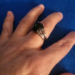 Ring Size 8 Green Amethst