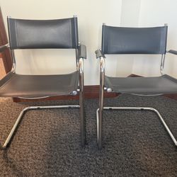 Black & Chrome Cantilever Chairs