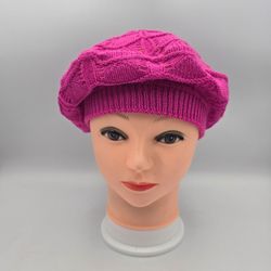 Unbranded Women's PinkKnit BeretHat One Size