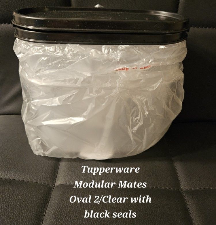 Tupperware Modular Mates Oval 2 Clear With Black Seals