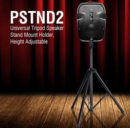 Pyle Universal Speaker Stand Mount Holder Heavy Duty Tripod w/ Adjustable Height from 40” to 71” and 35mm Compatible Insert Easy Mobility Safety Pin a