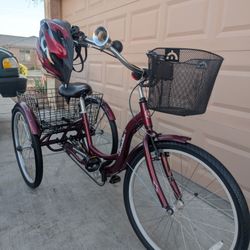 26"x2.35. SCHWINN MERIDIAN UNISEX TRYCICLE CRUISER. Aluminum Like New With Accesories 👌🏼