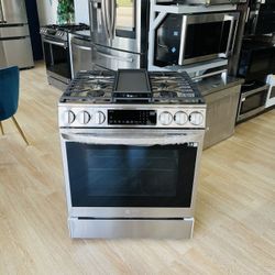 6.3 Cu. Ft. Slide-In Gas Convection Range with EasyClean, InstaView and ThinQ Technology - Stainless steel Model:LSGLF B5CVY
