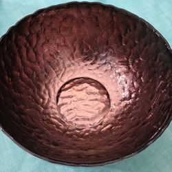 Pair Of Texture Pewter Decorative Purple Bowls 