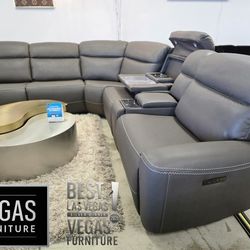 Sectional 3 Power Recliners Heat Rest
