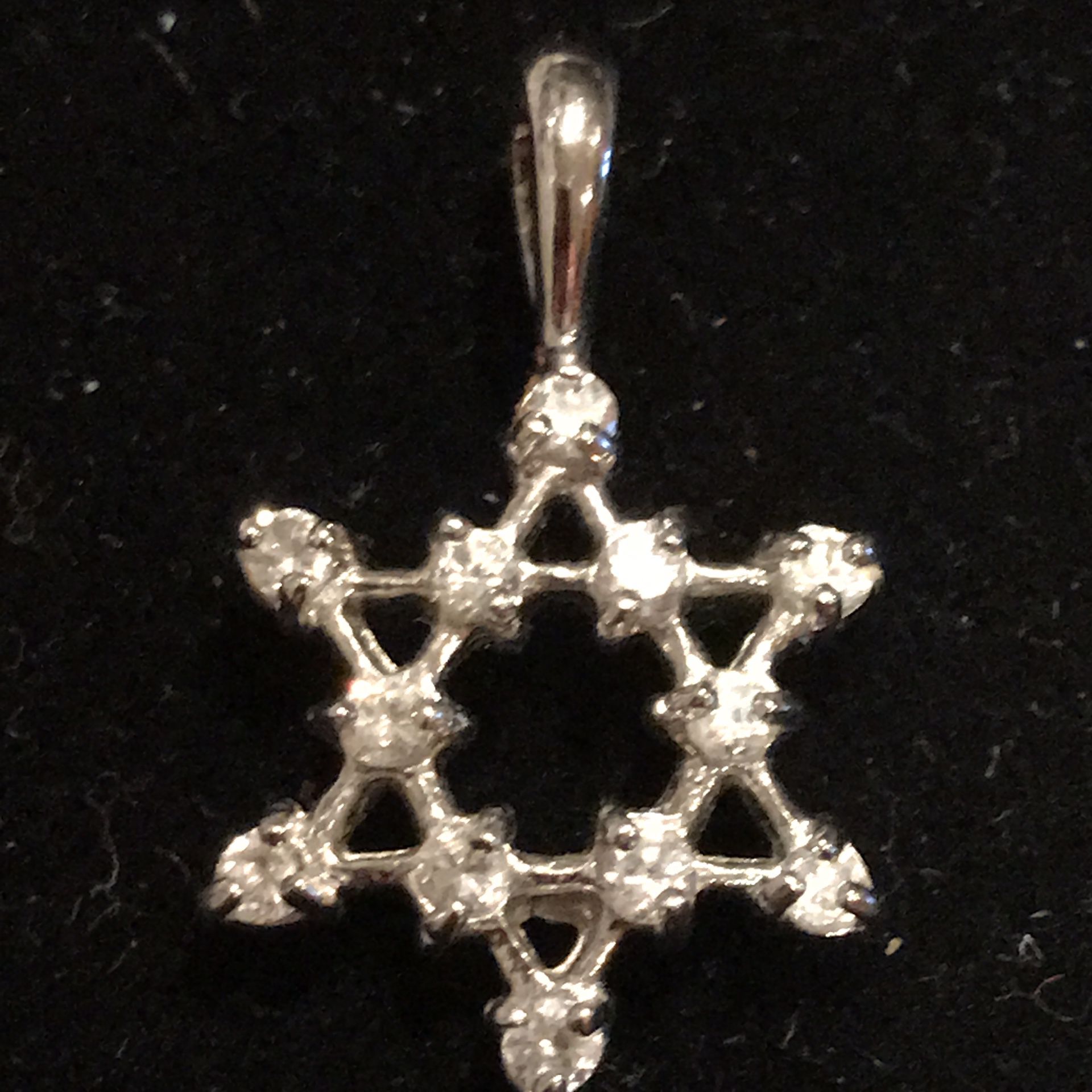 Diamond sterling silver star pendant
