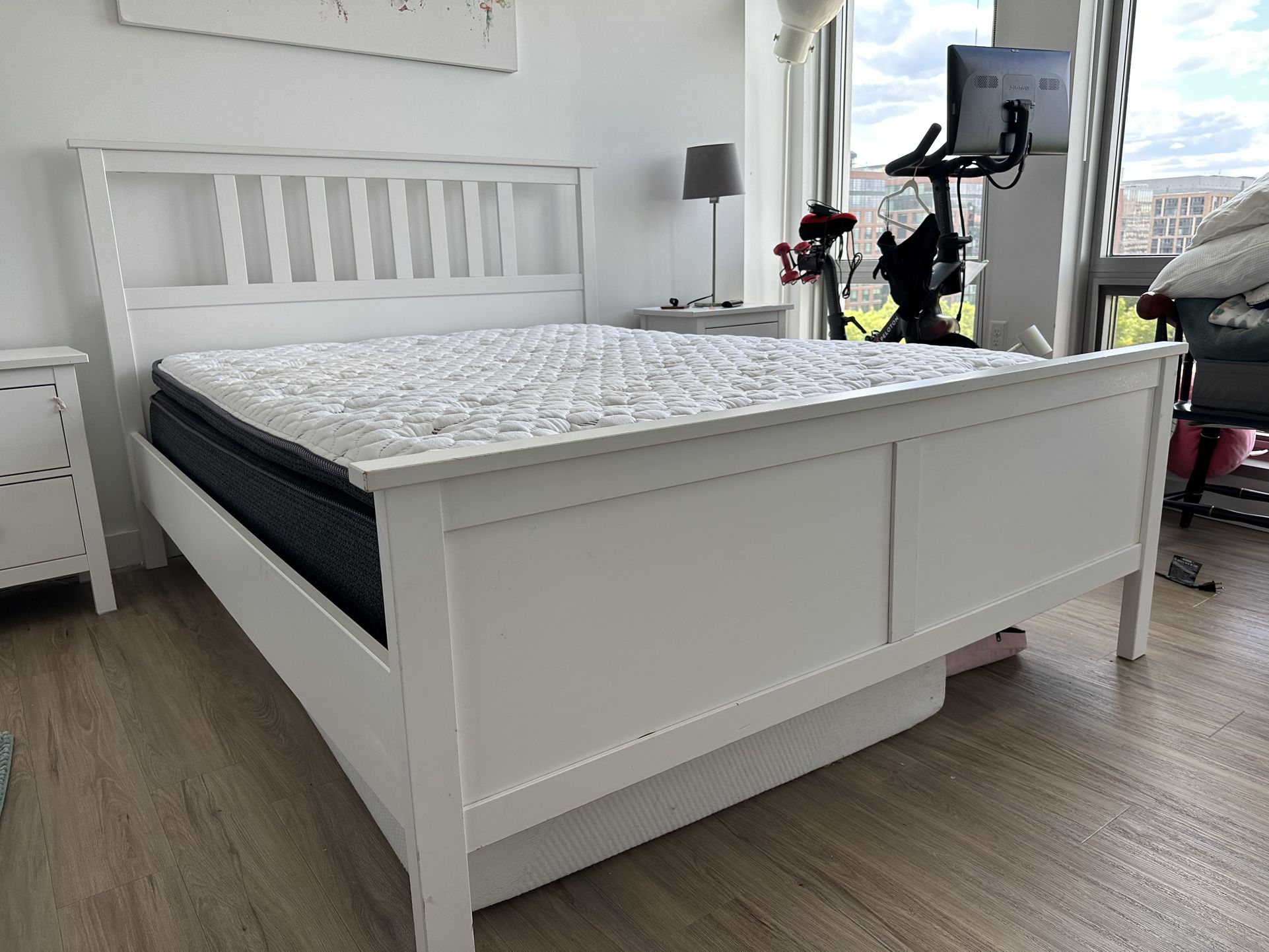 Ikea Queen Bed FRAME And MATTRESS FIRM