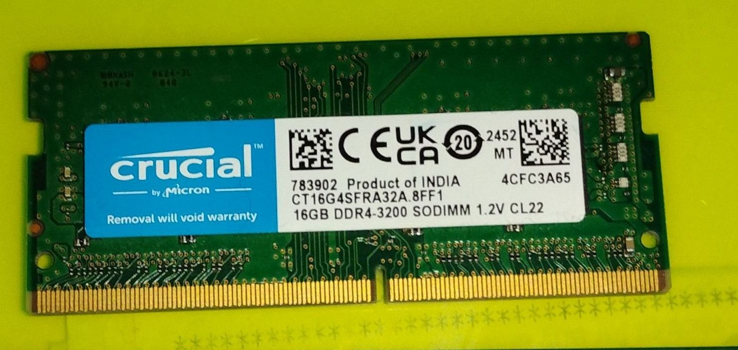 Crucial 16GB DDR4 RAM, 3200MHz CL22 (or 2933MHz or 2666MHz) Laptop Memory, SODIMM 260-Pin, Compatible with 13th Gen Intel Core and AMD Ryzen 7000