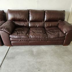 Leather Sofa and Loveseat