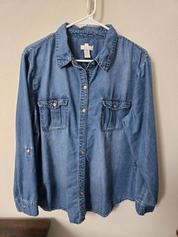 Chico's Denim Button-Up Shirt