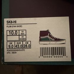 Vans x Ducks Plum Sk8-Hi Hi Top Size 10