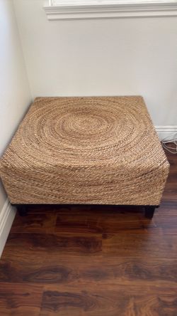 Woven Seagrass Ottoman Coffee Table