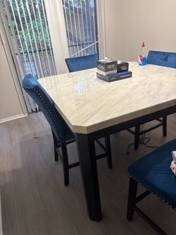 4 chair Marble Table