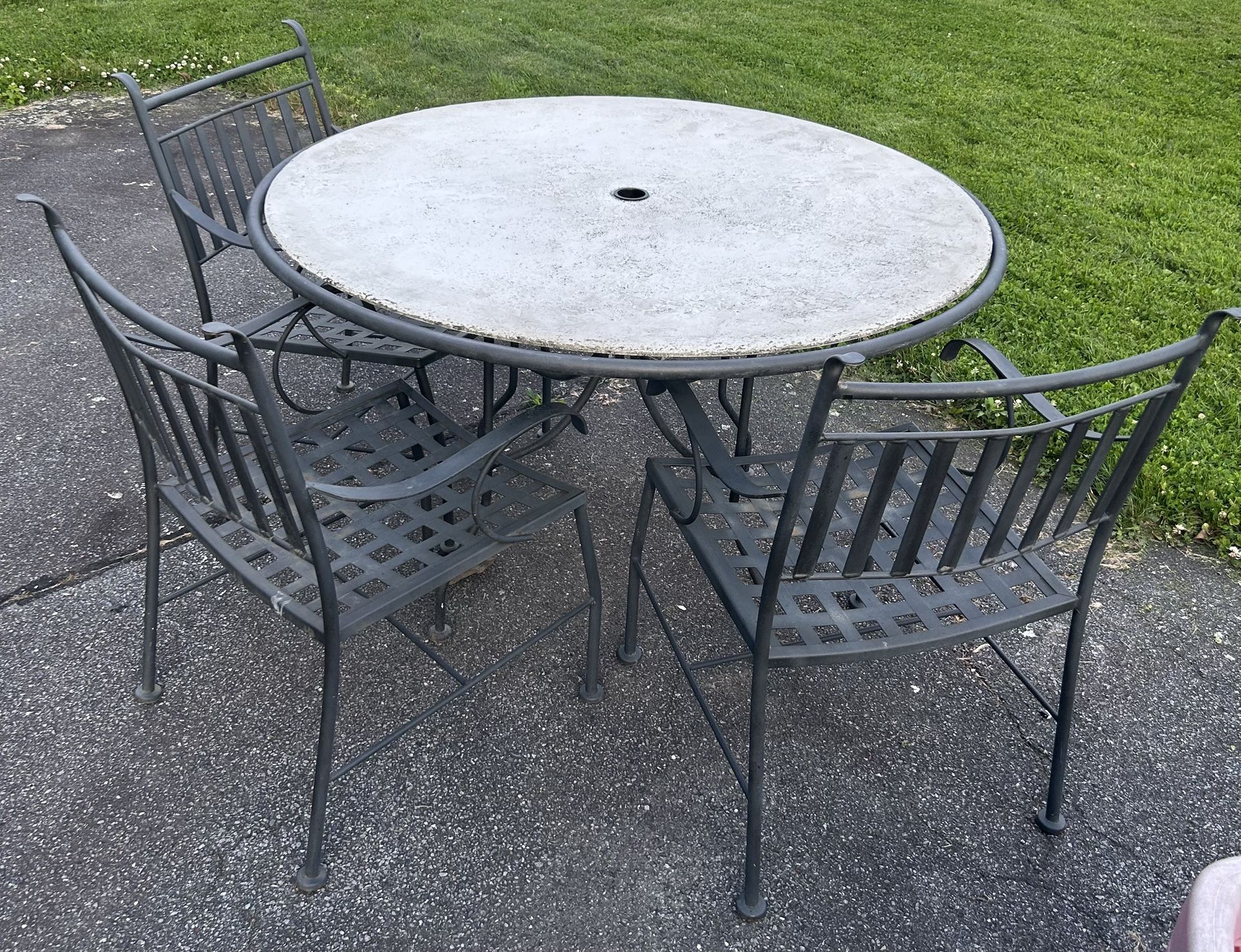 Patio Stone Table With 4 Chairs