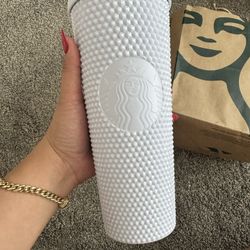 New Studded Starbucks Cup (white)