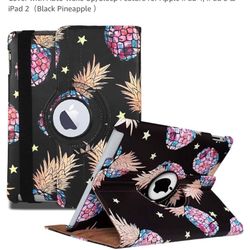 iPad 2/3/4 Case - 360 Degree Rotating Stand Smart Case Protective Cover with Auto Wake Up/Sleep Feature for Apple iPad 4, iPad 3 & iPad 2（Black Pineap