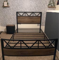 Full Size Bed Frame & Nightstand