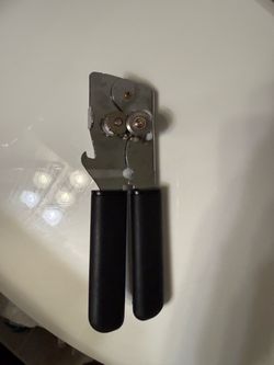 Manual Can Opener with Black Handles