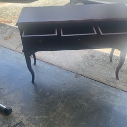  Console End Table Solid Wood Six Drawer 43 1/2 By 16 In Good Condition 