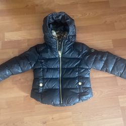 Awesome Little Girls Michael KORS WARM WINTER JACKET WITH SOREL PINK SLIPPERS 