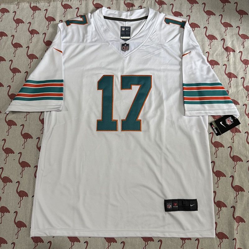 Nike White Jersey #17 Miami Dolphins Waddle