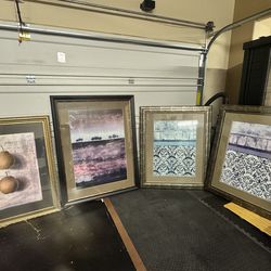 4 Large framed wall art set – $160
