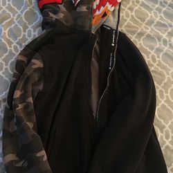Bape Black Double Hoodie