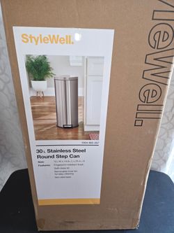 Style Well STAINLESS STEEL Round Step Trash Can Brand New (Price Is Firm)