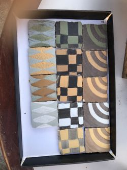 52 HAND MADE HAND PAINTED TILES