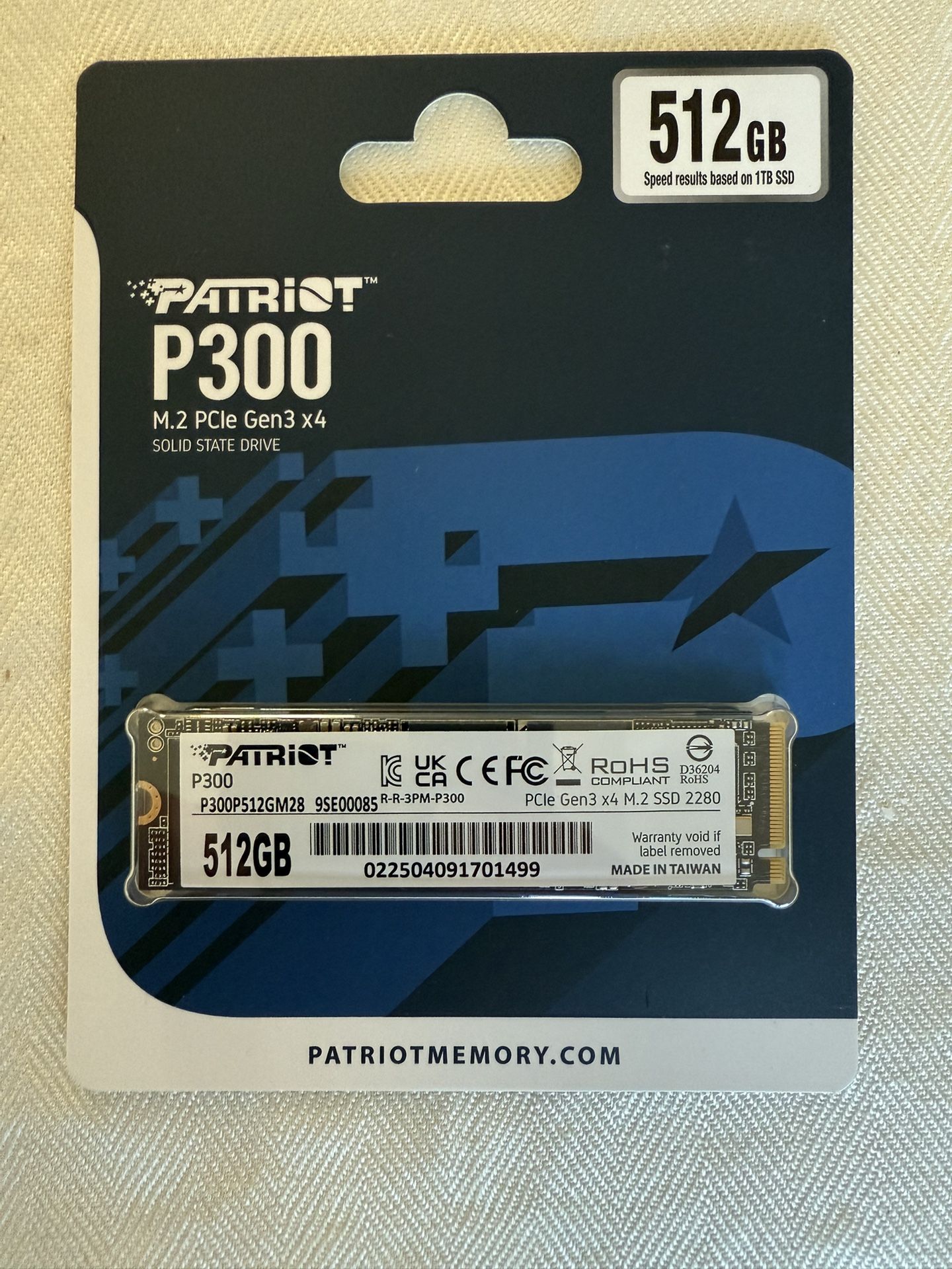 Patriot P300 M.2 PCIe Gen3 x4 SSD Hard Drive (512GB) - Brand New