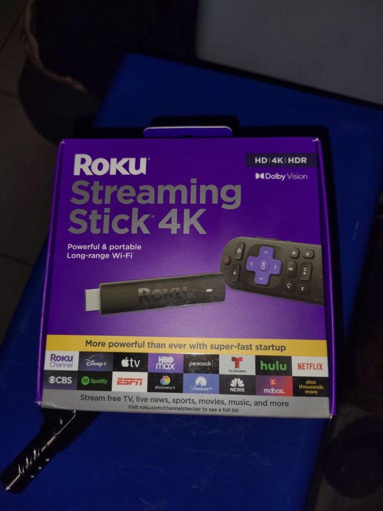 Roku Streaming Stick 4K | Streaming Device 4K/HDR/Dolby Vision with Voice Remote with TV Controls and Long-Range Wi-Fi