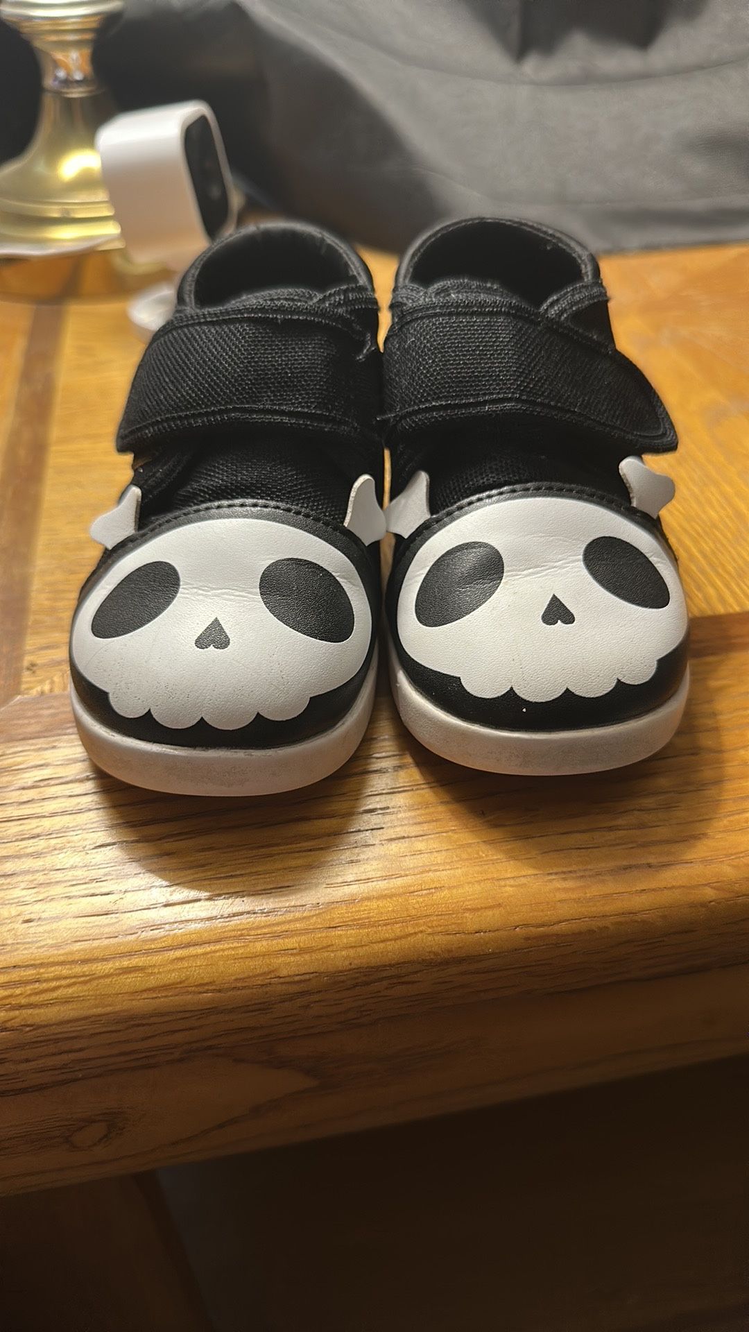 Black Kids Shoes with Skull Design