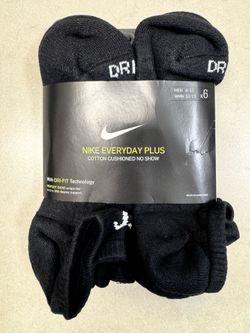 AUTHENTIC Nike Everyday Plus Cushioned Training No-Show Socks 6 Pairs size S, M, L, XL