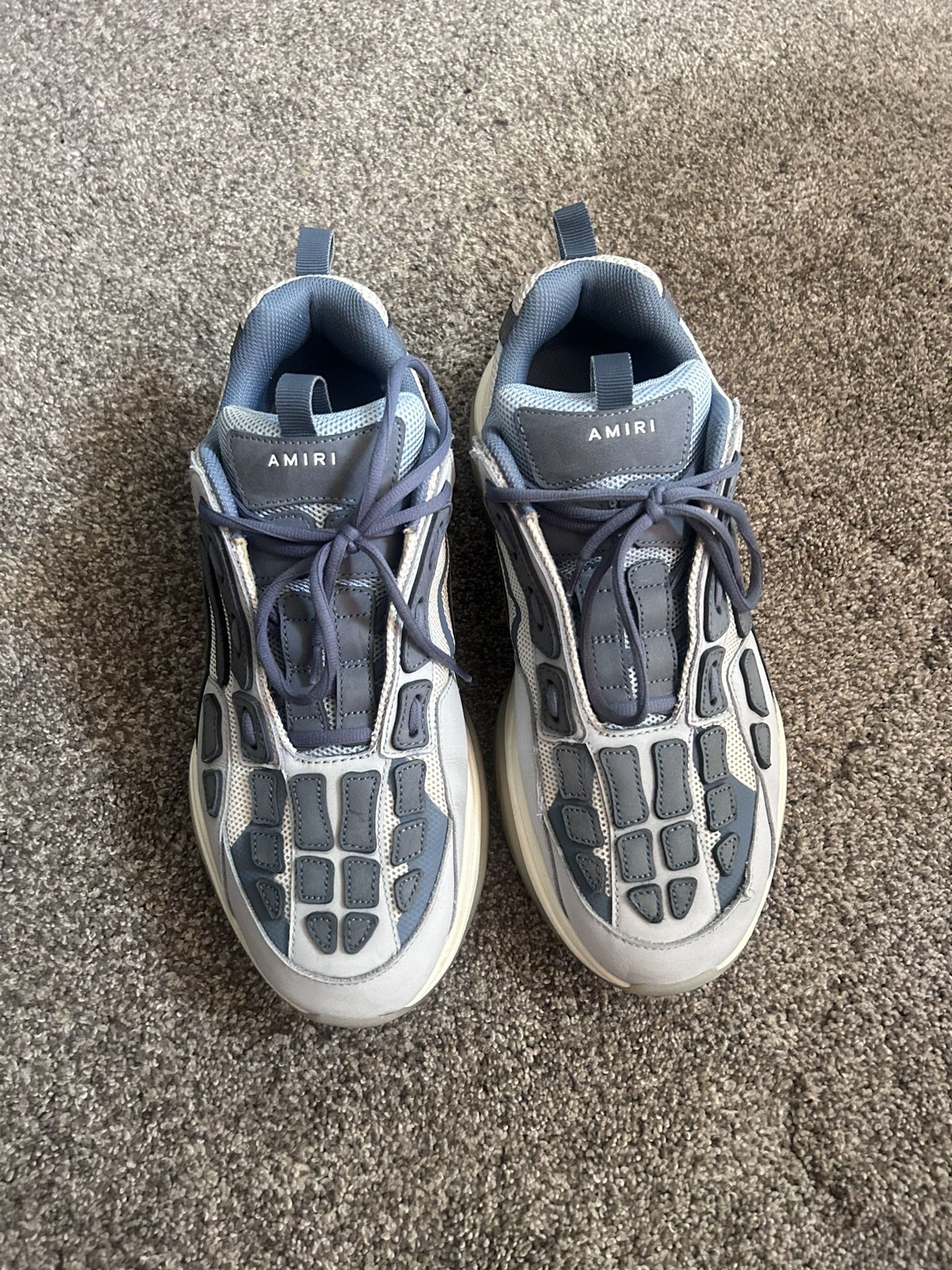 Mike Amiri Blue Bone Runners Low Top