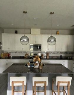 Beautiful Set of 2 Modern Globe Pendant Lights