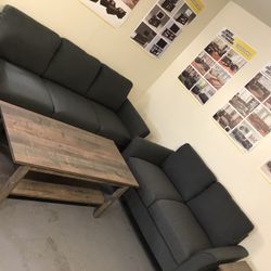 Grey Sofa And Love Set