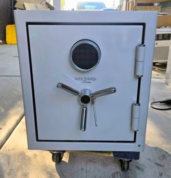 New. Sanctuary Reserve 1.7 cu. ft. Fire and Waterproof Home and Office Safe with Electronic Lock, Frost Gray