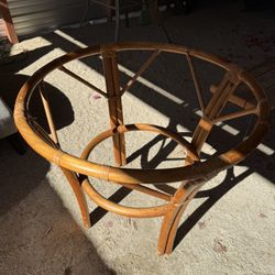 Wood Wicker Table Stand