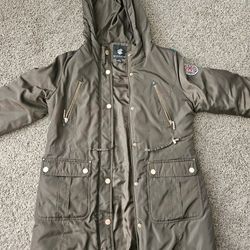 Rocawear Hooded Parka Jacket Medium Olive Green