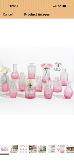 BEAHOT Bud Vase in Bulk - Flower Vases for Wedding Decorations, Glass Vase for Table Decorations, Small Vase for Home, Mother's Day, Centerpieces, Par