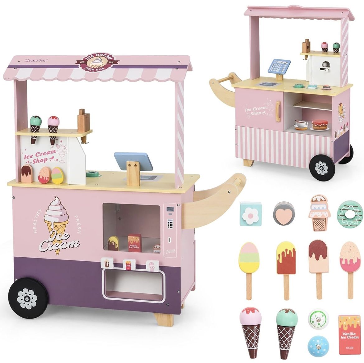Kids Ice Cream Cart & Shop, Store w/Play Food For Sale $49.00 50%+ OFF Retail $98.99 NEW IN BOX
