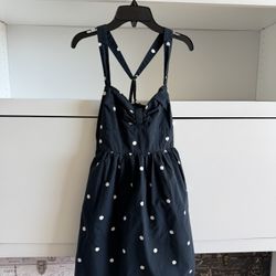 Hollister Dark Navy Polka Dot Dress - Size M