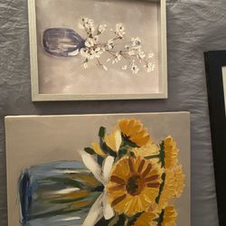 2 Flower Oil Paintings