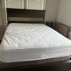 Queen Bed Frame + Hampton & Rhodes Mattress + Box Spring $375 (Tulsa) 