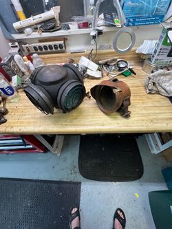 Vintage railroad lamps and lanterns